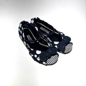 Kenneth Cole Toddler Sz 9 Navy White Polka Dot Canvas Mary Jane Peep-toe Sandals